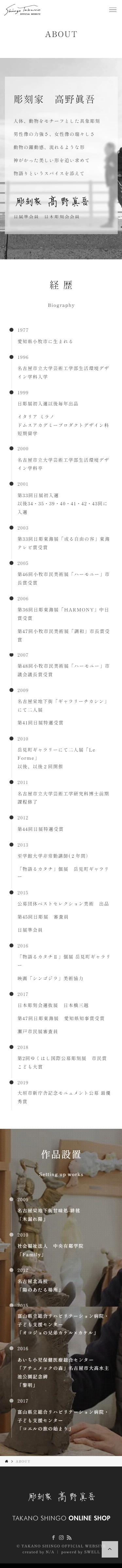 彫刻家 高野眞吾